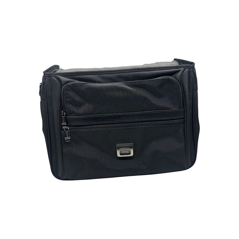 Tumi FXT Ballistic Nylon Laptop Briefcase Pushlock Black Business Bag No Strap